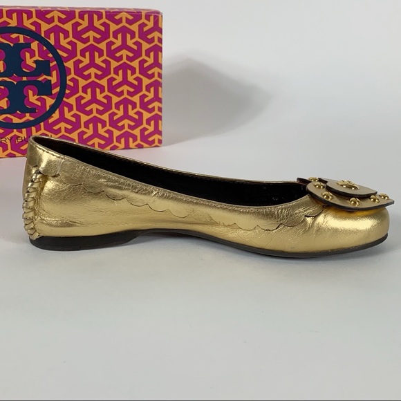 TORY BURCH Gold Heart Ballet Flats - Picture 6 of 16